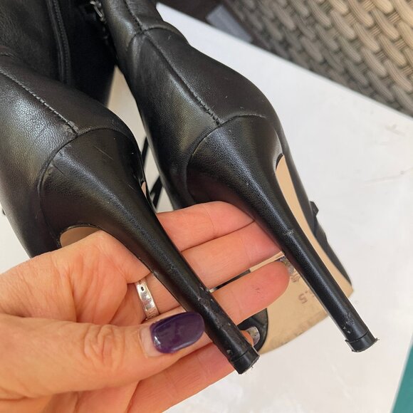 Neiman Marcus studded black leather high bots 6,5 $350